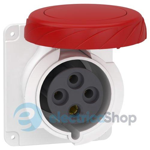 Розетка панельна пряма 32A 3P+E, 6г, 380-415V/AC, IP67, з'єднання гвинтами, SE PratiKa PKF32G734