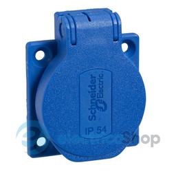 Розетка SСHUKO синя 50Х50 250V/AC/16А IP54 З, SE Kaedra Box PKS52B