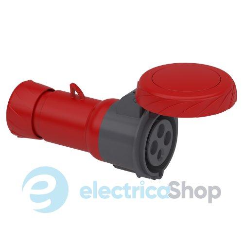 Розетка кабельна пряма 32A 3P+E, 6г, 380-415V/AC IP67, SE PratiKa PKF32M734