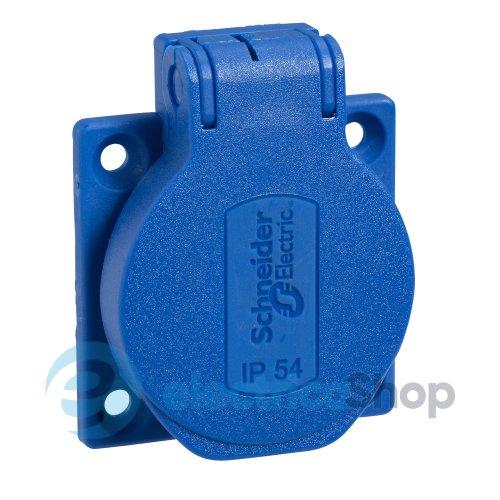 Розетка SСHUKO синя 50Х50 250V/AC/16А IP54 Б, SE Kaedra Box PKS51B