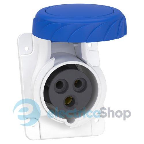 Розетка панельна кутова 16А 2P+E, 6г, 250V/AC IP67, SE Canalis KS (KSA, KSC) PKY16F723