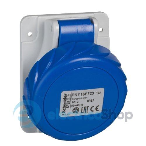 Розетка панельна кутова швидке підключення 16A 3P+N+E, 6г, 200-250V/AC IP67, швидке підключення, SE Canalis KS (KSA, KSC) PKY16F725