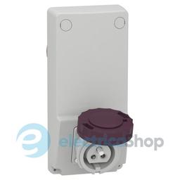 Розетка UNIKA з вимикачем та блокуванням 16A 2P, 4г, 230V/AC-24V/AC, IP65, SE Kaedra Box 82076