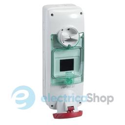 Розетка навісна з блокуванням та DIN рейкою 63А 3Р+Е, 6г, 415V/AC IP65, SE Kaedra Box PKB63Q534
