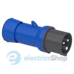 Вилка кабельна пряма 16A 2P+E, 6г, 200-250V/AC IP44, SE PratiKa PKE16M423