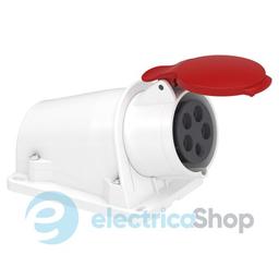 Розетка кутова настінна 16A 3P+N+E, 6г, 380-415V/AC, IP44, з'єднання гвинтами, SE PratiKa PKF16W435