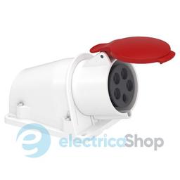 Розетка кутова настінна 32A 3P+N+E, 6г, 380-415V/AC, IP44, з'єднання гвинтами, SE PratiKa PKF32W435