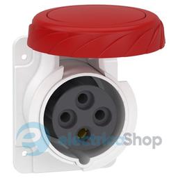 Розетка панельна 16А 3P+E, 6г, 380V/AC IP67, швидке підключення, SE Kaedra Box PKY16G734