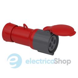 Розетка кабельна пряма 32A 3P+E, 6г, 380-415V/AC IP44, SE PratiKa PKF32M434