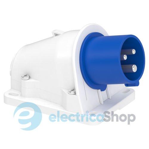 Вилка настінна 16А 2P+E, 6г, 250V/AC IP67, швидке підключення, SE Kaedra Box PKX16W423