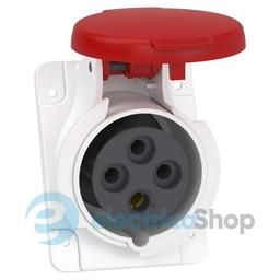 Розетка панельна кутова 16А 3P+E, 6г, 380V/AC IP44, SE Kaedra Box PKY16F434