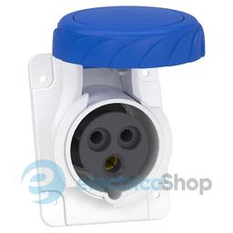 Розетка панельна кутова 16A 2P+E, 6г, 200-250V/AC, IP67, з'єднання гвинтами, SE PratiKa PKF16F723