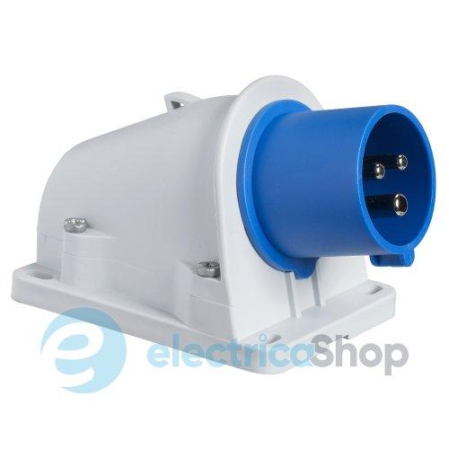 Вилка кабельна настінна 32A 2P+E, 6г, 250V/AC IP67, швидке підключення, SE Kaedra Box PKX32W423