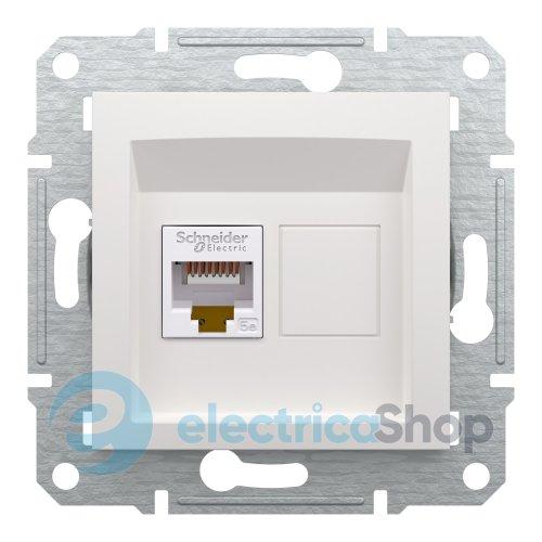 Розетка комп'ютерна RJ45 кат.5е UTP Asfora Schneider Electric EPH4370121 біла (без рамки)