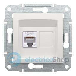 Розетка комп'ютерна 1-а RJ45 кат.6/UTP Asfora Schneider Electric EPH4770121 біла (без рамки)