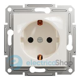 Розетка із заземленням Asfora Schneider Electric EPH2970123 крем (без рамки)