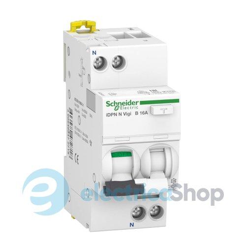 Дифавтомат IDPN VIGI 1+N B 16A/0,03A 6kA A Acti9 SE A9D56616