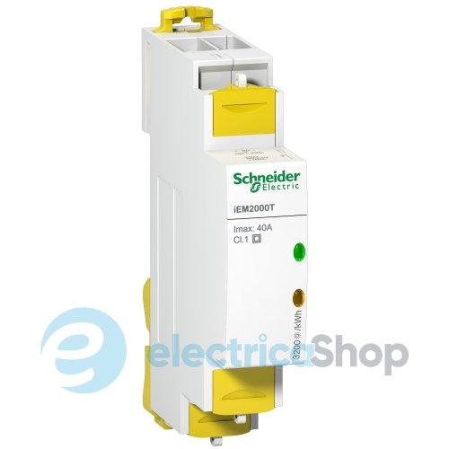 Лічильник електроенергії 1ф. 5А (40А), 230V iEM2000T DIN імпульсний вихід Schneider Electric Acti 9 (A9MEM2000T)