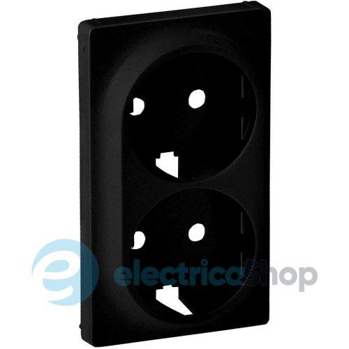 Лицьова панель розетки 2х2к+З 756952 Legrand Valena Life Black колір чорний матовий