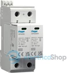 Розрядник (ПЗІП) T1+T2 2P 25kA 1,2kV TN-S TT +дод.контакт SPA911 Hager
