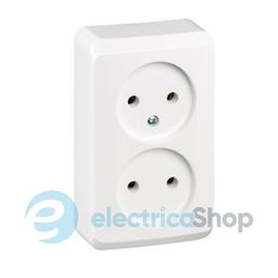 Розетка подвійна без з/к 16А зовнішнього монтажу IP20 Prima Schneider Electric білий