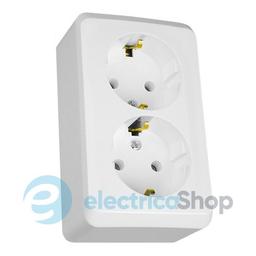 Розетка подвійна з з/к 16А зовнішнього монтажу IP20 Prima Schneider Electric білий