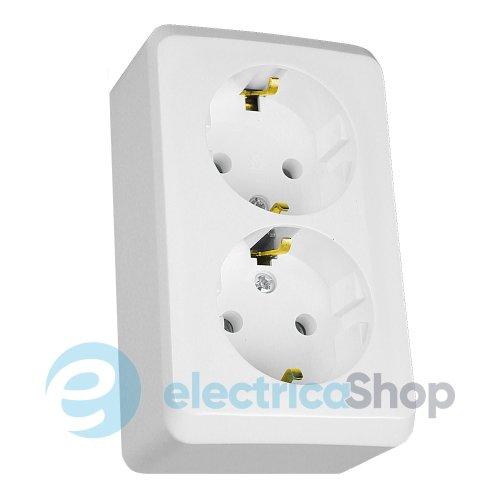 Розетка подвійна з з/к 16А зовнішнього монтажу IP20 Prima Schneider Electric білий