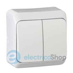 Вимикач 2-кл. зовнішнього монтажу IP20 Prima Schneider Electric білий