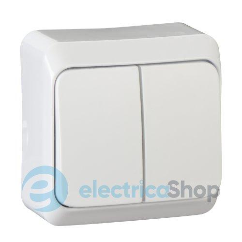 Вимикач 2-кл. зовнішнього монтажу IP20 Prima Schneider Electric білий