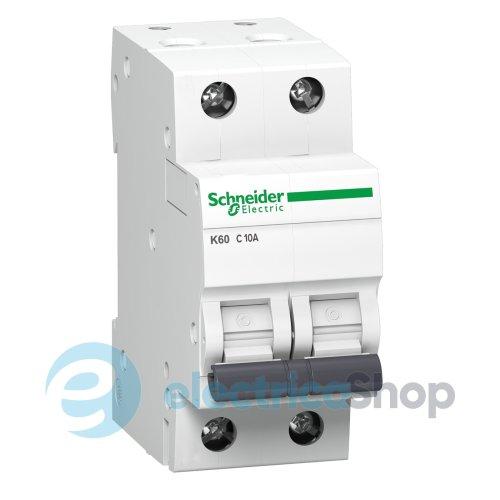 Автоматичний вимикач 2-п, 10А, C, 6kA, Acti9 K60N Schneider Electric A9K02210