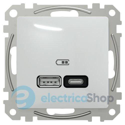 USB-розетка тип A+C 21 Вт. Sedna Design SE SDD111405, білий