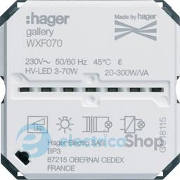 Механізм димера нажимний Bluetooth 250Вт, Lumina/Gallery, Hager WXF070