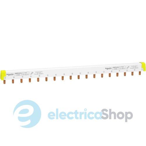 Гребінчаста шина, 3L, ширина 18 мм, 18 модулів, 100А Schneider Electric Acti9 A9XPH318