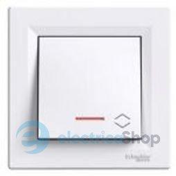 Перемикач з підсв. 1-кл. для серії Asfora Schneider Electric EPH1500121 білий глянець