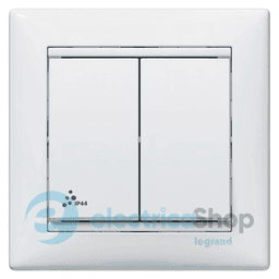 Перемикач IP44 2-кл. для серії Valena Classic Legrand 770098 білий глянець