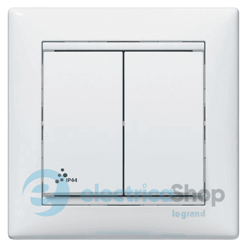Перемикач IP44 2-кл. для серії Valena Classic Legrand 770098 білий глянець