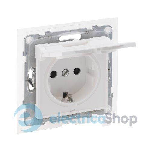 Розетка IP44 із з/к та кришкою і захист. шторками (пруж.клеми) 16А/250V для серії SUNO Legrand 721123 білий