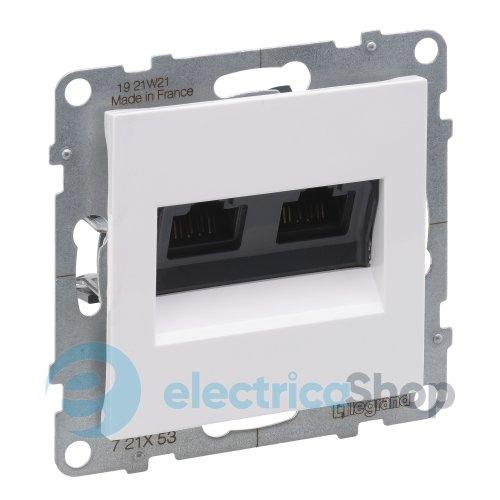 Розетка компьютерна 2-а RJ45 CAT6/UTP для серії SUNO Legrand 721153 білий