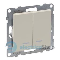 Вимикач 2-кл з підсв. (пруж.клеми) 10А/250V для серії SUNO Legrand 721215 слонова кістка