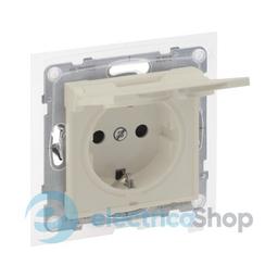 Розетка IP44 із з/к та кришкою і захист. шторками (пруж.клеми) 16А/250V для серії SUNO Legrand 721223 слонова кістка