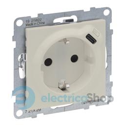 Розетка із з/к та захист. шторками + USB С 1,5А/5V для серії SUNO Legrand 721229 слонова кістка