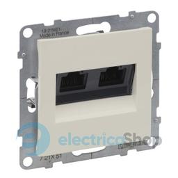 Розетка компьютерна 2-а RJ45 Cat5E/UTP для серії SUNO Legrand 721251 слонова кістка