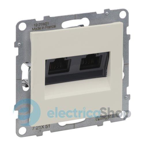 Розетка компьютерна 2-а RJ45 Cat5E/UTP для серії SUNO Legrand 721251 слонова кістка