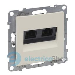 Розетка компьютерна 2-а RJ45 CAT6/UTP для серії SUNO Legrand 721253 слонова кістка