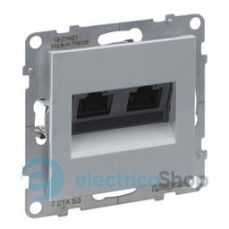 Розетка компьютерна 2-а RJ45 CAT6/UTP для серії SUNO Legrand 721353 алюміній