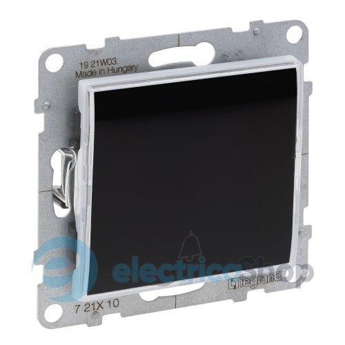 Кнопка 1-кл з тримачем етикети 6A/250V для серії SUNO Legrand 721410 чорний