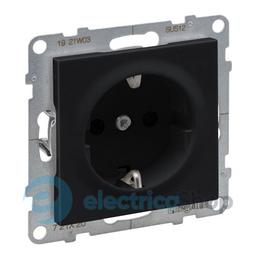 Розетка із з/к та шторками (пруж.клеми) 16А/250V для серії SUNO Legrand 721420 чорний