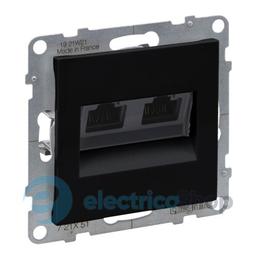 Розетка компьютерна 2-а RJ45 Cat5E/UTP для серії SUNO Legrand 721451 чорний