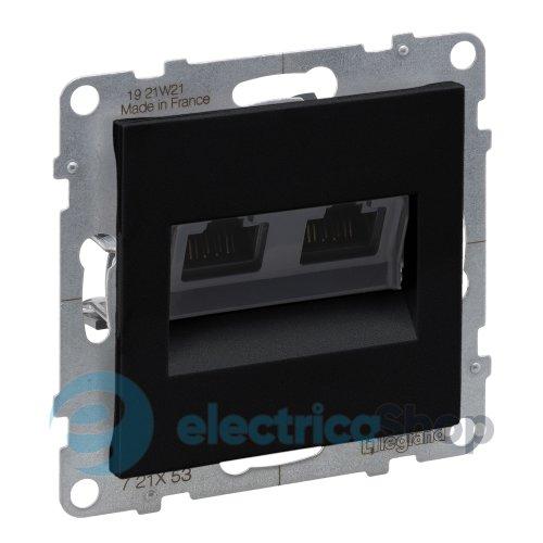 Розетка компьютерна 2-а RJ45 CAT6/UTP для серії SUNO Legrand 721453 чорний