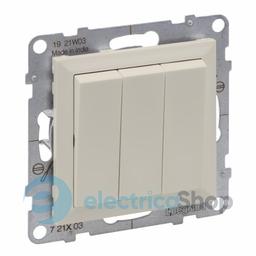 Вимикач 3-кл (гвинт. клеми) 20AX/250V для серії SUNO Legrand 721203 слонова кістка